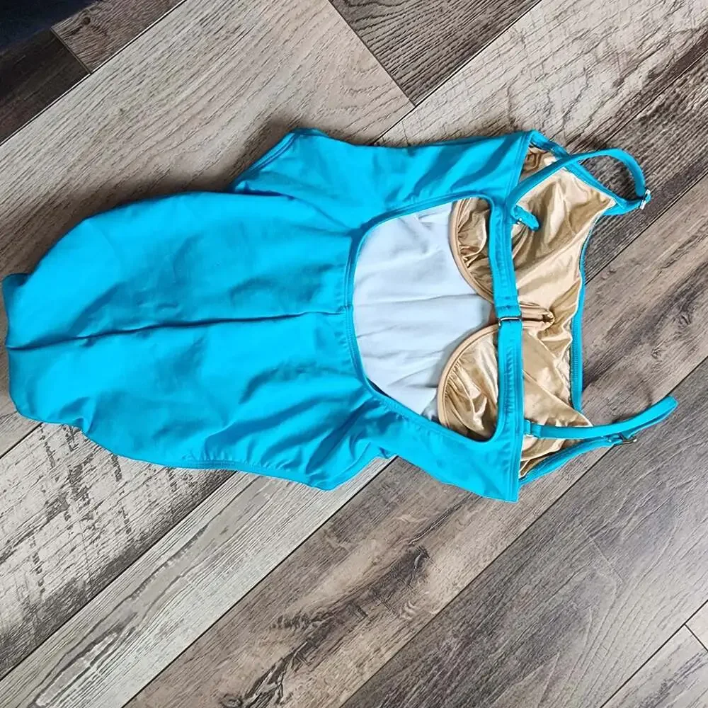 Victoria's Secret Vintage Blue One-Piece Swimsuit‎ with Heart Hardware Size 8